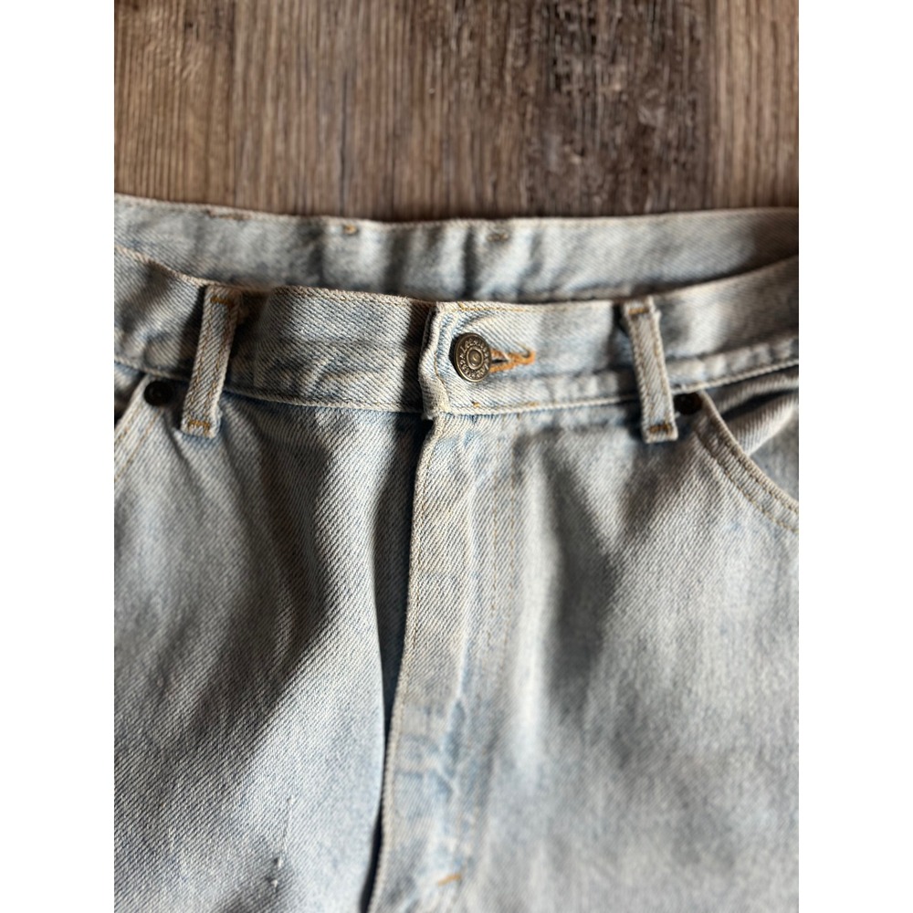 Vintage Lee Light Wash High Waisted Tapered Leg Jeans Made in USA Mens 14 Med - Picture 3 of 6